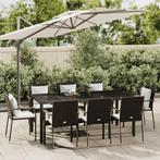 vidaXL 9-delige Tuinset poly rattan zwart, Tuin en Terras, Verzenden, Nieuw, Tuinset