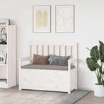 vidaXL Bankje 112,5x51,5x96,5 cm massief grenenhout wit, Huis en Inrichting, Verzenden, Nieuw
