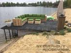 Steigerhouten Hoekbank tuinbank steigerhout gratis levering, Tuin en Terras, Stoel, Verzenden, Steigerhout, Nieuw