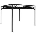 vidaXL Tuinprieel met uittrekbaar dak 3x3 m antraciet, Tuin en Terras, Partytenten, Verzenden, Nieuw