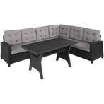tectake Wicker loungeset Catania - zwart, Tuin en Terras, Verzenden, Nieuw